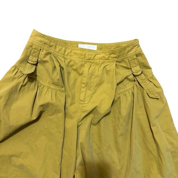 Anthropologie Olive Green Poplin Culotte Pants Size 4 - Picture 4 of 7